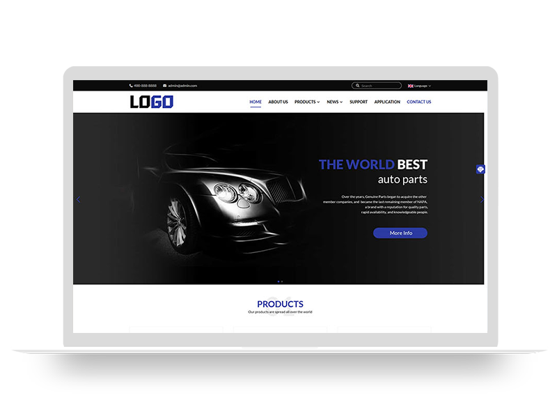 (自适应手机端)蓝色外贸网站模板 中英文双语网站源码-带三级栏目